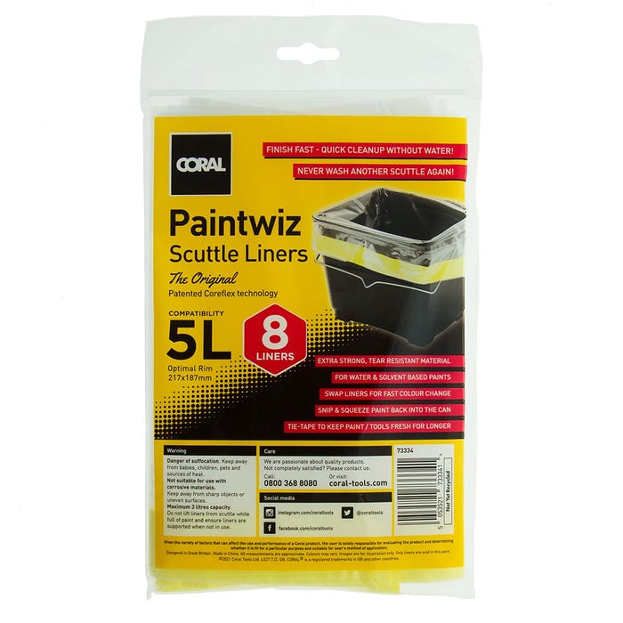 Coral Paintwiz 5Litre Paint Scuttle Liners 8x Pack