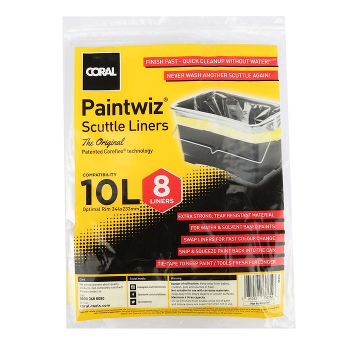 Coral Paintwiz 10Litre Paint Scuttle Liners 8x Pack