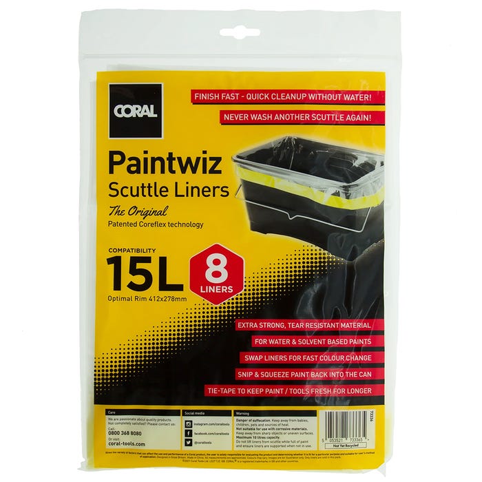 Coral Paintwiz 15 Litre Paint Scuttle Liners 8x Pack