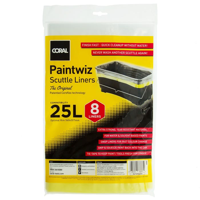 Coral Paintwiz 25 Litre Paint Scuttle Liners 8x Pack
