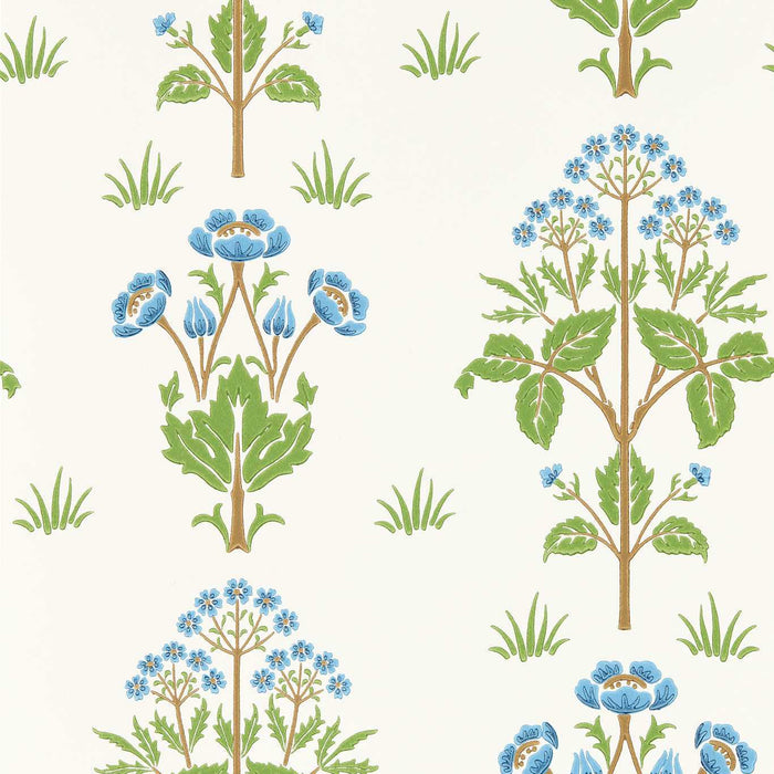 Morris & Co Meadow Sweet Cobalt/Grass green Wallpaper