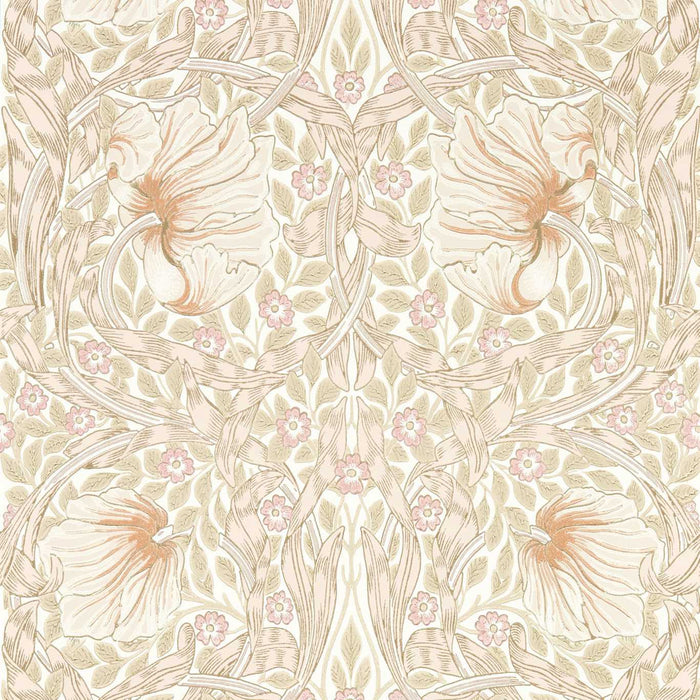 Morris & Co Pimpernel Cochineal Pink Wallpaper