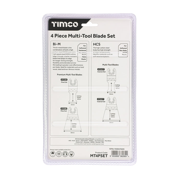Timco Multi tool blade set Mix - 4 PCS