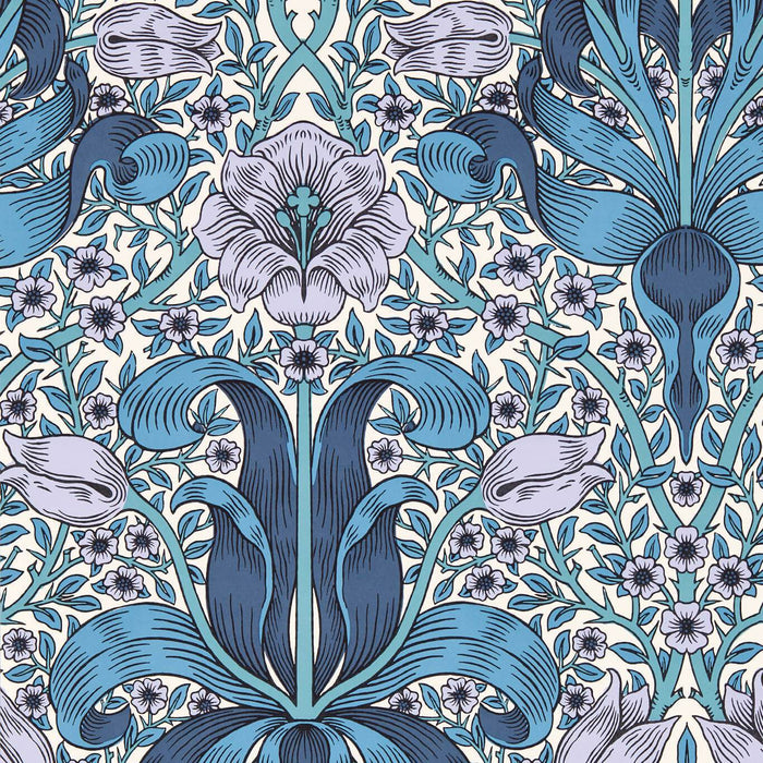 Morris & Co Spring Thicket Indigo/Lilac Wallpaper