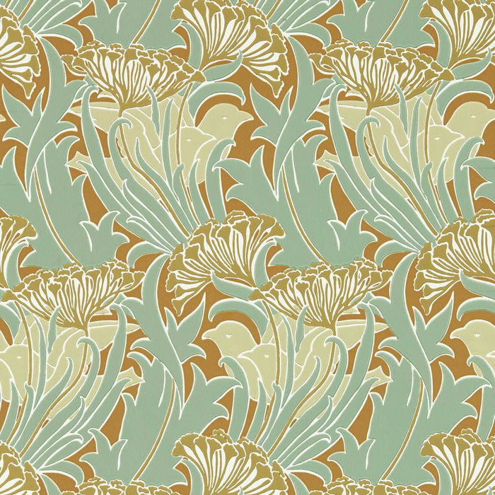 Morris & Co Laceflower Tobacco/Pistachio Wallpaper