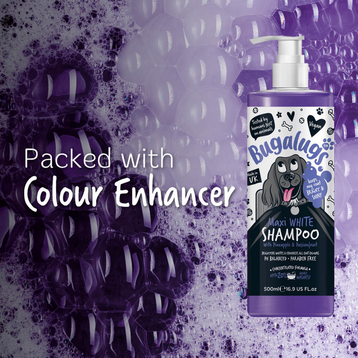 Bugalugs Maxi White Whitening Dog Shampoo with Pineapple & Passionfruit