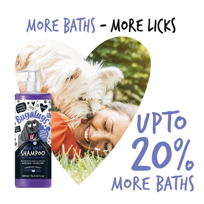 Bugalugs Maxi White Whitening Dog Shampoo with Pineapple & Passionfruit
