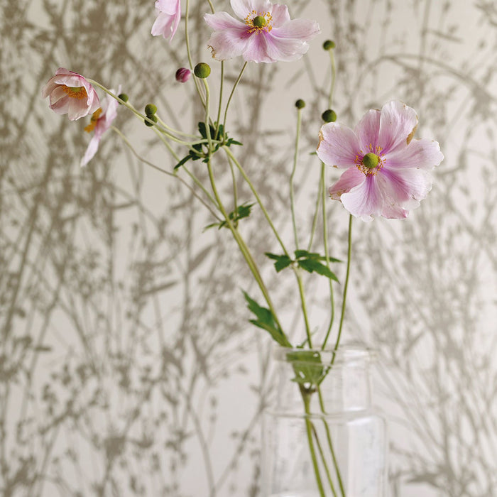 Meadow Canvas Gilver/Linen Wallpaper