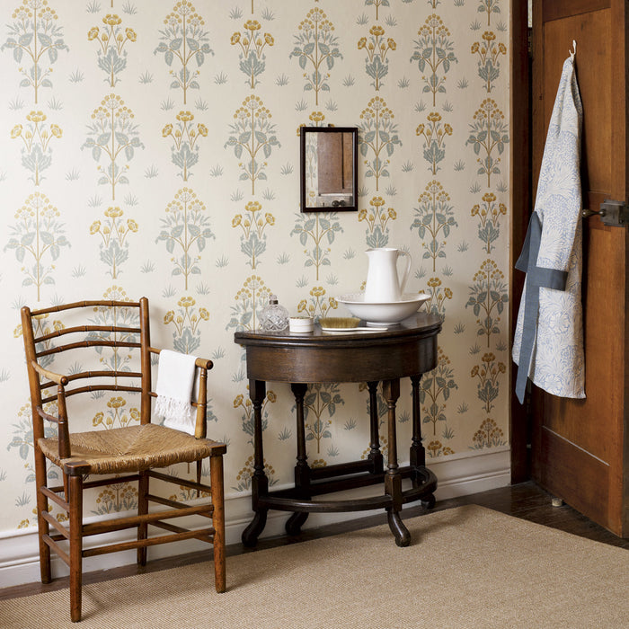 Morris & Co Meadow Sweet 210349 Gold/Slate Wallpaper