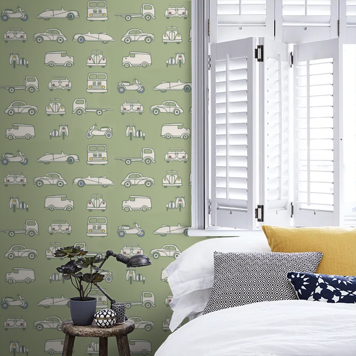 Little Greene Wallpaper Road Trip Pea Green