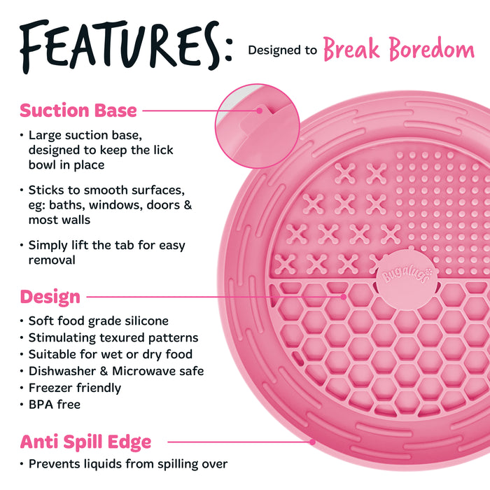 Bugalugs Lick Bowl Pink