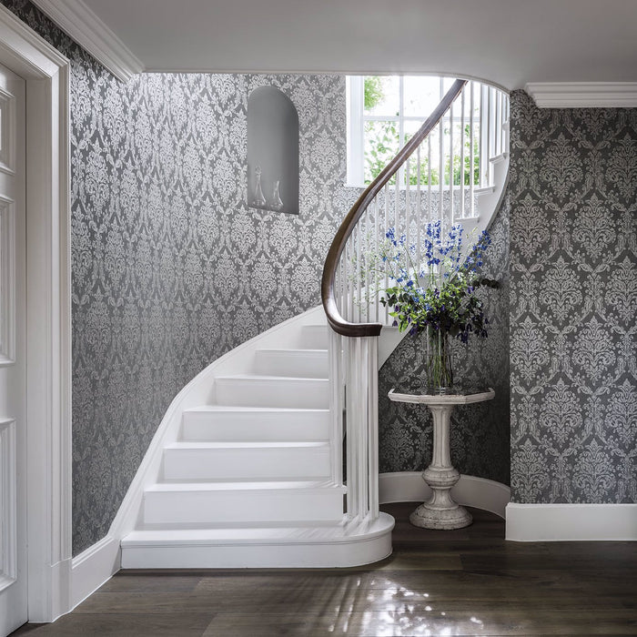 Riverside Damask Mole/Copper Wallpaper