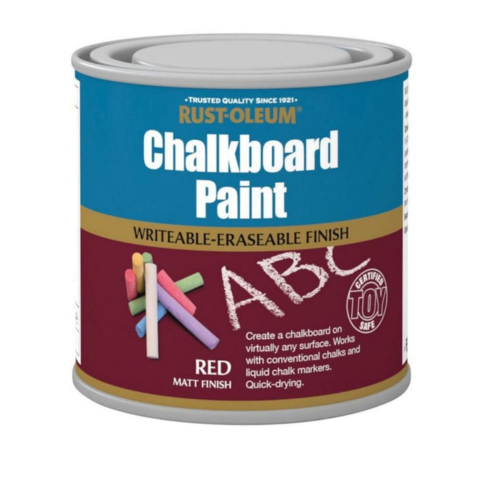 Rust-Oleum Red Chalkboard Brush Paint Matt Toy Safe 250ml