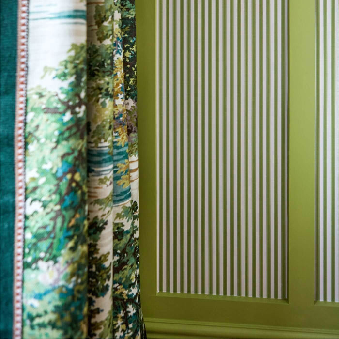 Pinetum Stripe Sap Green Wallpaper