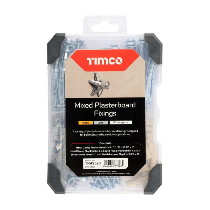Timco Mix Plasterboard Fixings - 102pcs