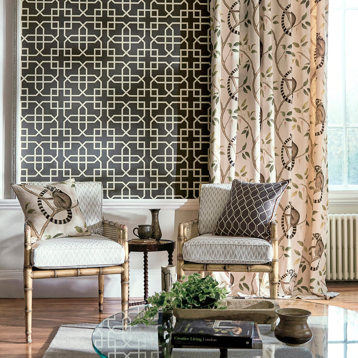 Hampton Trellis Charcoal Wallpaper