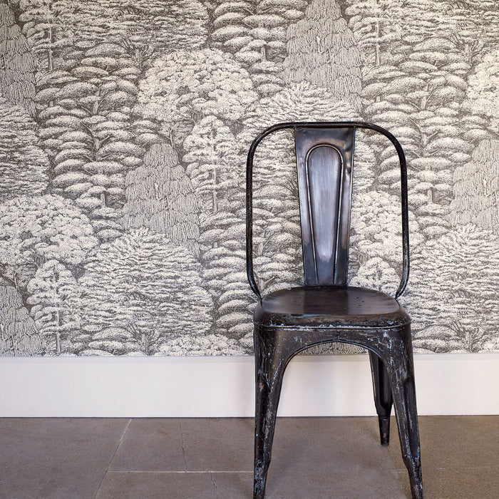 Woodland Toile Ivory/Charcoal Wallpaper