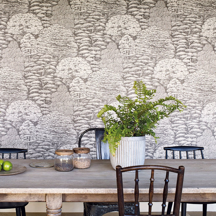 Woodland Toile Ivory/Charcoal Wallpaper