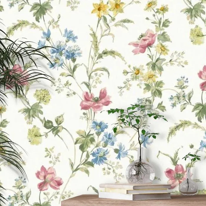 Laura Ashley Poppy Meadow Wallpaper - 127407 - Multi-Coloured