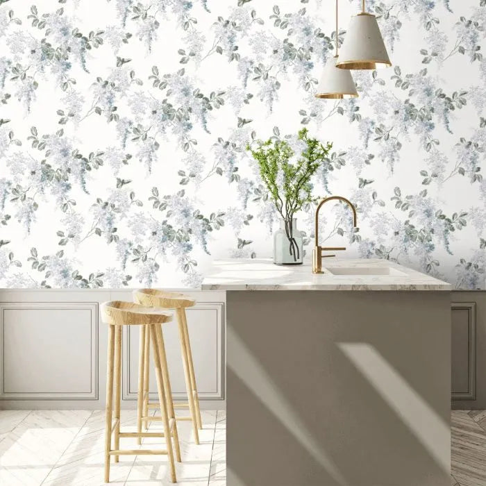 Laura Ashley Mirabelle Wallpaper - 130106 - Pale seaspray