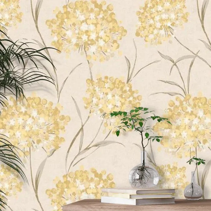 Laura Ashley Giselle Wallpaper -140330 - Ochre