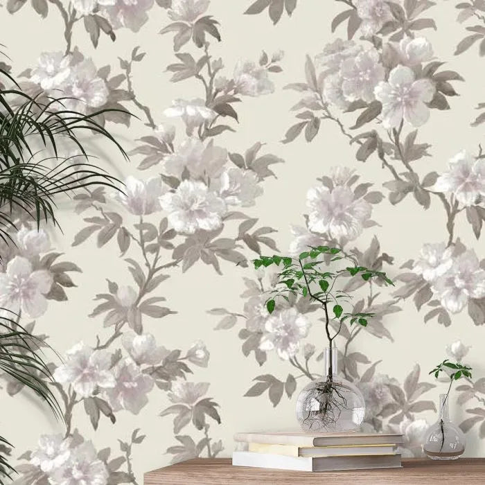 Laura Ashley Rosamund Wallpaper - 127389 - Natural
