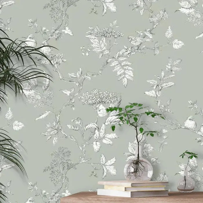 Laura Ashley Wallpaper Elderwood Sage 113348