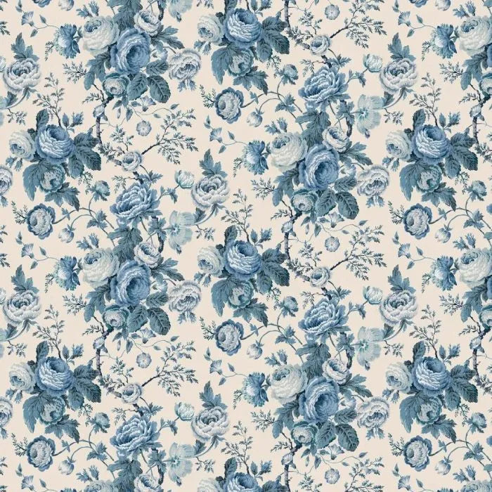 Laura Ashley Uffington Roses Wallpaper - 140324 - Dark Seaspray