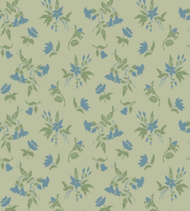 Auguste Wallpaper by Farrow & Ball BP6505 Yeabridge Green / Stone Blue