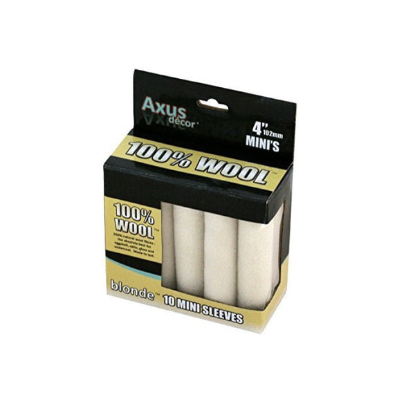 Axus 4" Pack of 10x 100% Wool Mini Roller, (blonde series) - AXU/RBLN410
