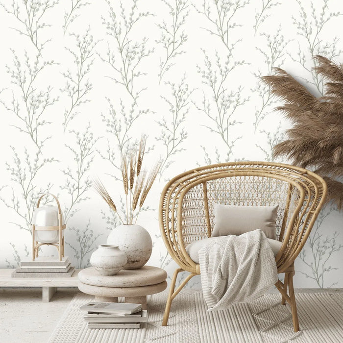 Laura Ashley Pussy Willow Wallpaper - 130115 - Sage Green
