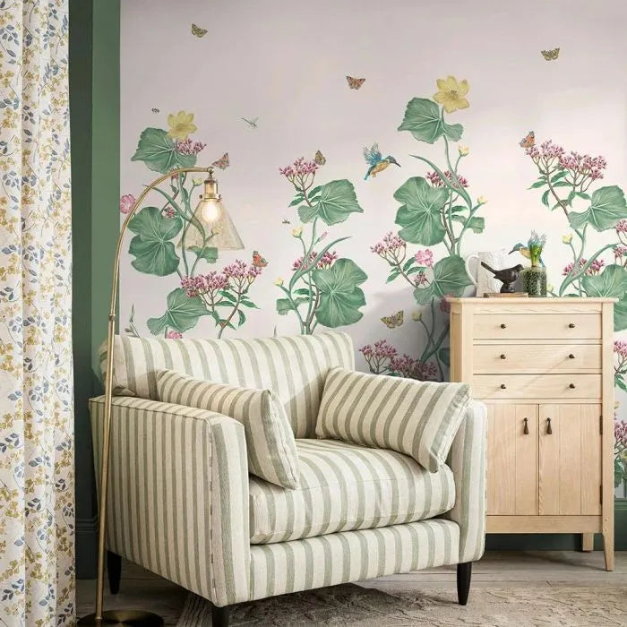 Laura Ashley Llanelli Mural Wallpaper - 140346FXST - Green/Multi