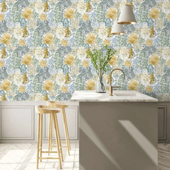 Laura Ashley Elston Garden Wallpaper - 130153 - Ochre Yellow
