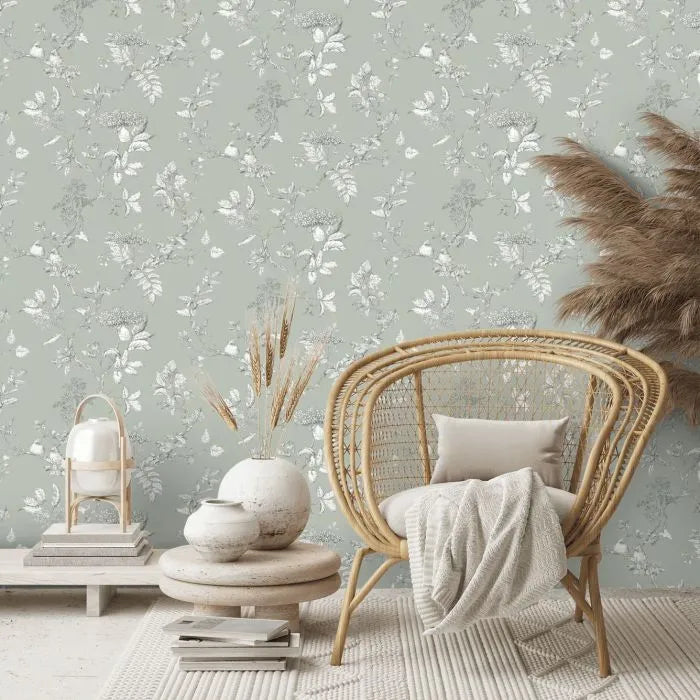 Laura Ashley Wallpaper Elderwood Sage 113348