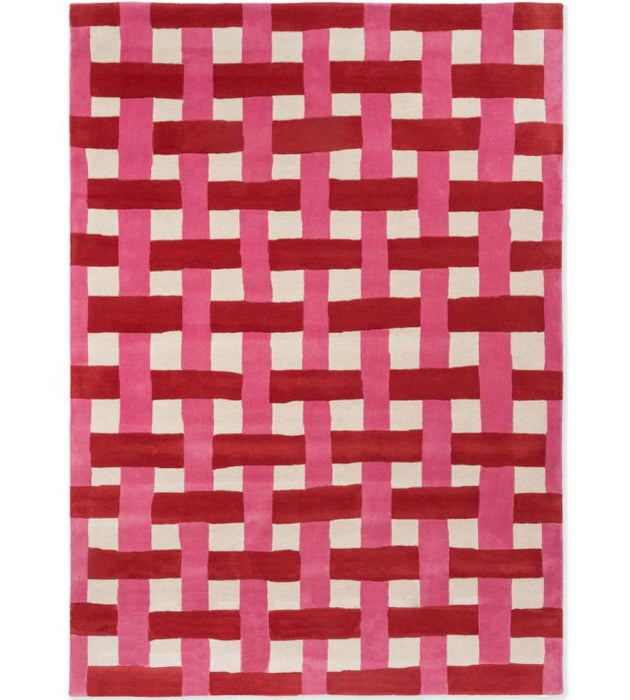 Harlequin Basket Weave Rug Coral/Rose