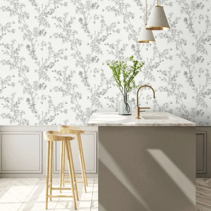 Laura Ashley Wallpaper Forstyhia Steel 113349