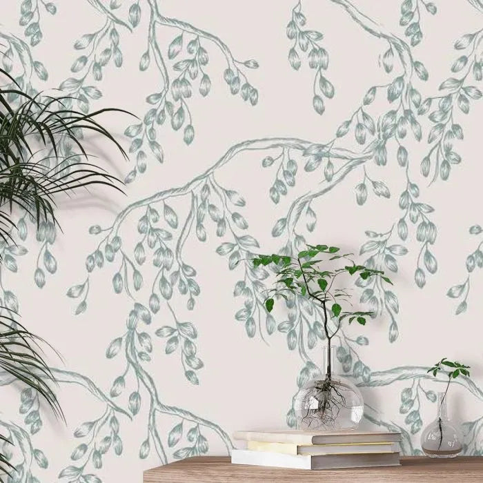 Laura Ashley Rainham Willow Wallpaper - 140334 - Newport Bliue