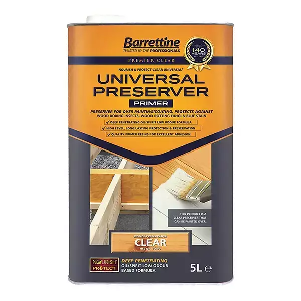 Barretine 5lt Clear Universal Wood Preservative
