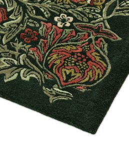 Morris & Co Oak Rug Bird Tump Green