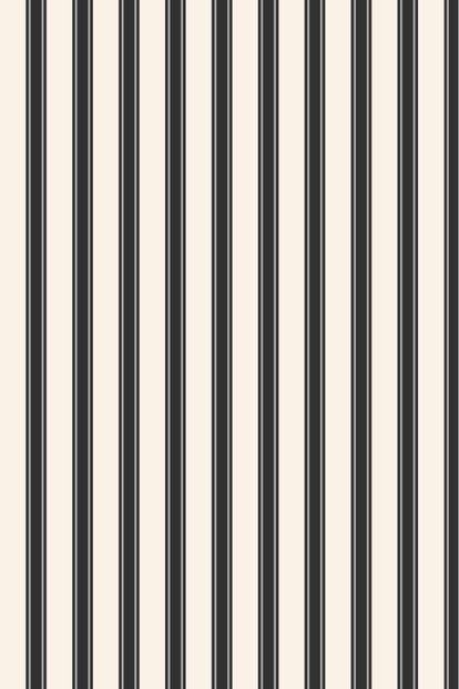 Farrow & Ball Wallpaper Block Print Stripe BP754 Cream / Metallic Silver / Black