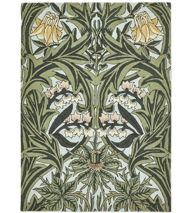 Morris & Co Oak Rug Bluebell Leady Arbour Green