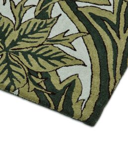 Morris & Co Oak Rug Bluebell Leady Arbour Green