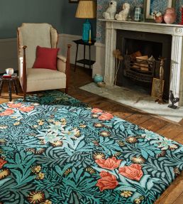 Morris & Co Oak Rug Bower Indigo