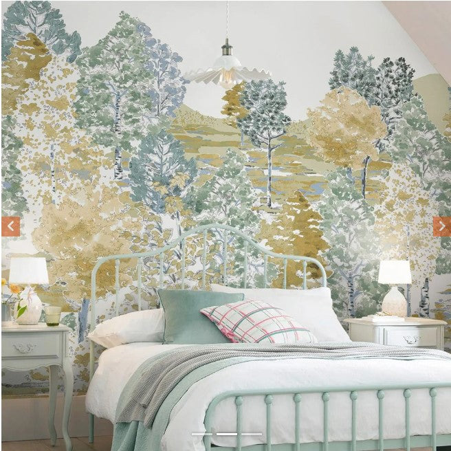 Laura Ashley Bernwood Mural Wallpaper - 130117FXST - Ochre Yellow