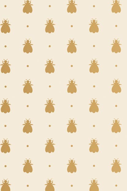 Farrow & Ball Wallpaper Bumble Bee BP 507 Metallic Gold / Cream