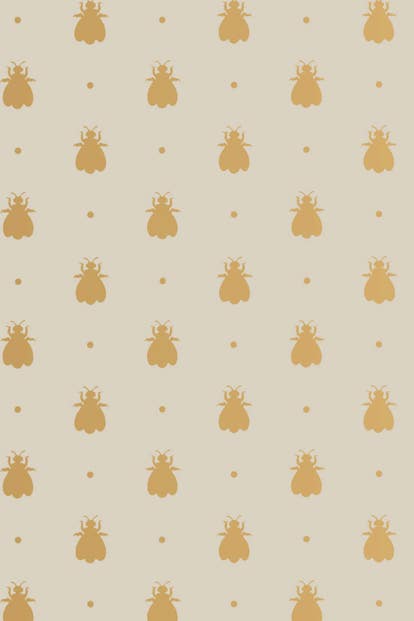 Farrow & Ball Wallpaper Bumble Bee BP 525 Metallic Gold / Light Grey