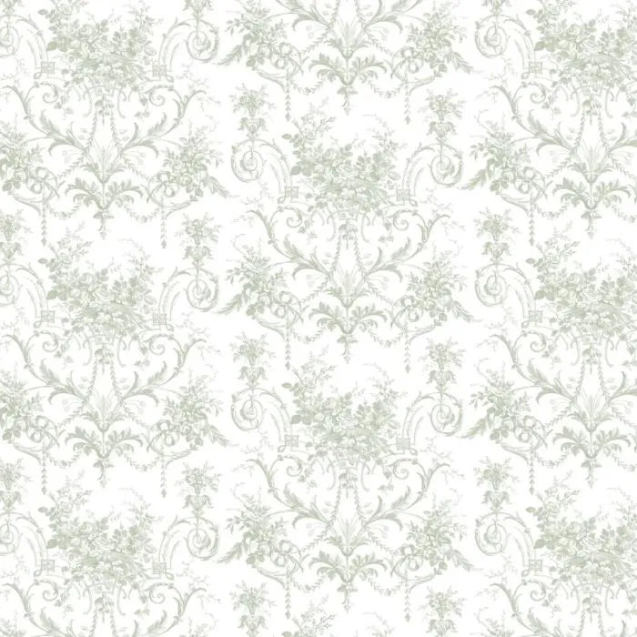 Laura Ashley Tuileries Wallpaper - 130112 - Sage Green