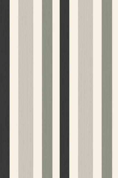 Farrow & Ball Wallpaper Chromatic Stripe BP4201 Brown/ Grey/ Black/ White