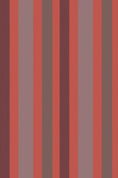 Farrow & Ball Wallpaper Chromatic Stripe BP4203 Red/ Brown/ Grey