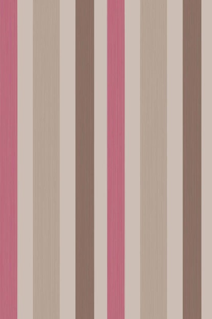 Farrow & Ball Wallpaper Chromatic Stripe BP4204 Cream/ Pink/ Taupe/ Brown